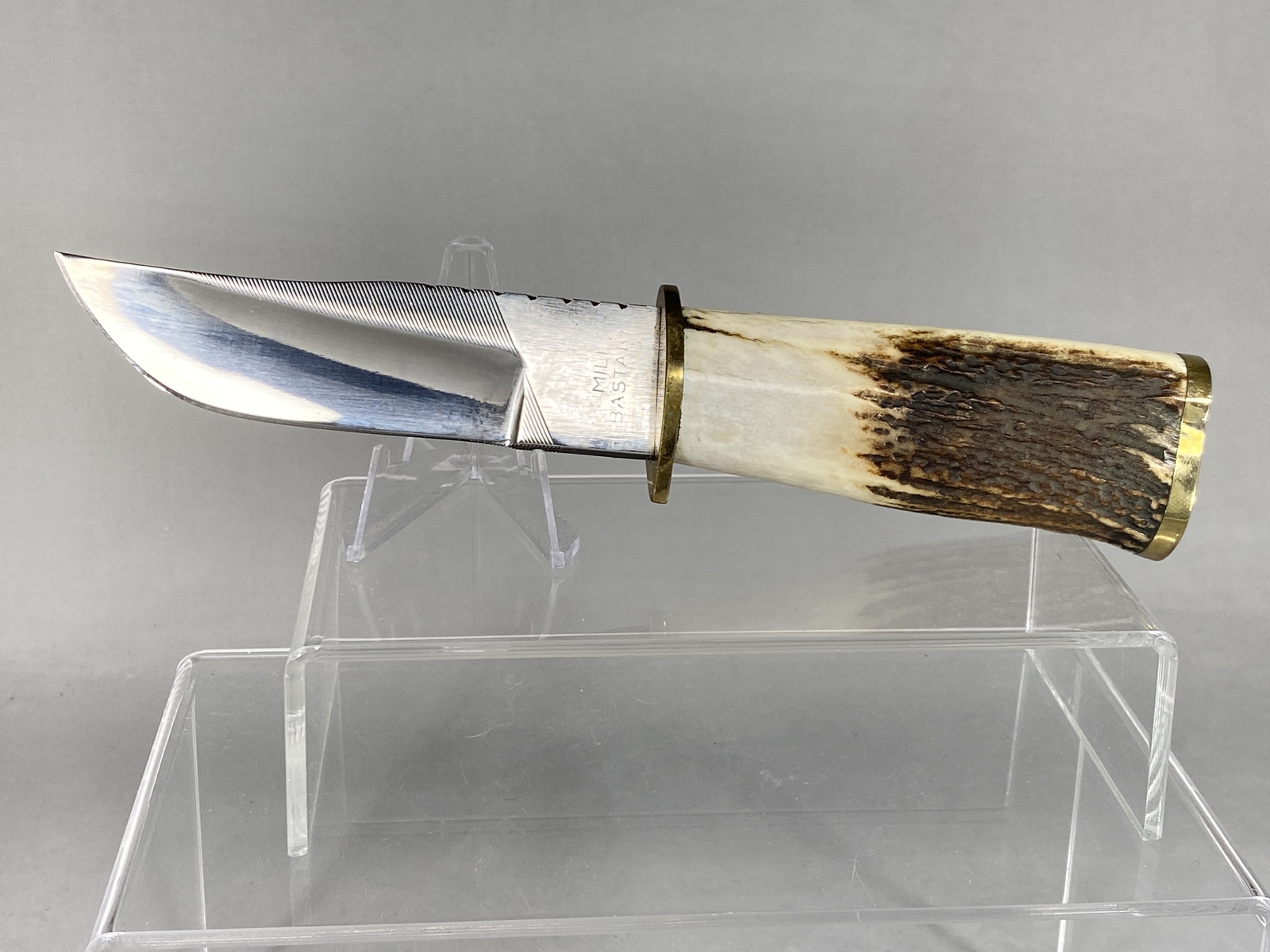 SAVAGE NICHOLSON USA SS Stag MILL BASTARD File / Knife with Sheath MINT