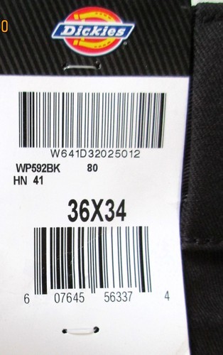 Dickies Men's Cargo Work Pants Black Straight Leg 36 X 34 Relaxed Fit WP592 NEW - Picture 8 of 24
