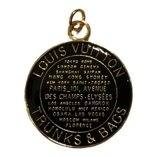 LV ZIPPER PULL CHARM GOLD & BLACK 25MM DOUBLE SIDED