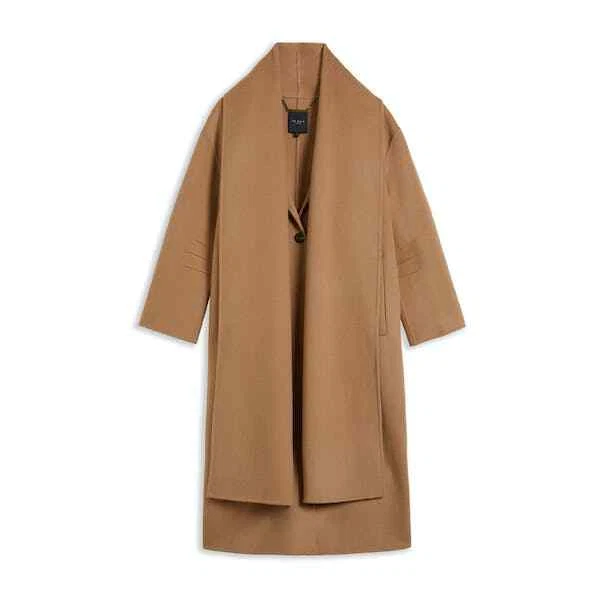 TED BAKER SOLANNA CAMEL WOOL SCARF DETAIL COAT SIZE TED 2 / UK 10 *RRP £325  | eBay