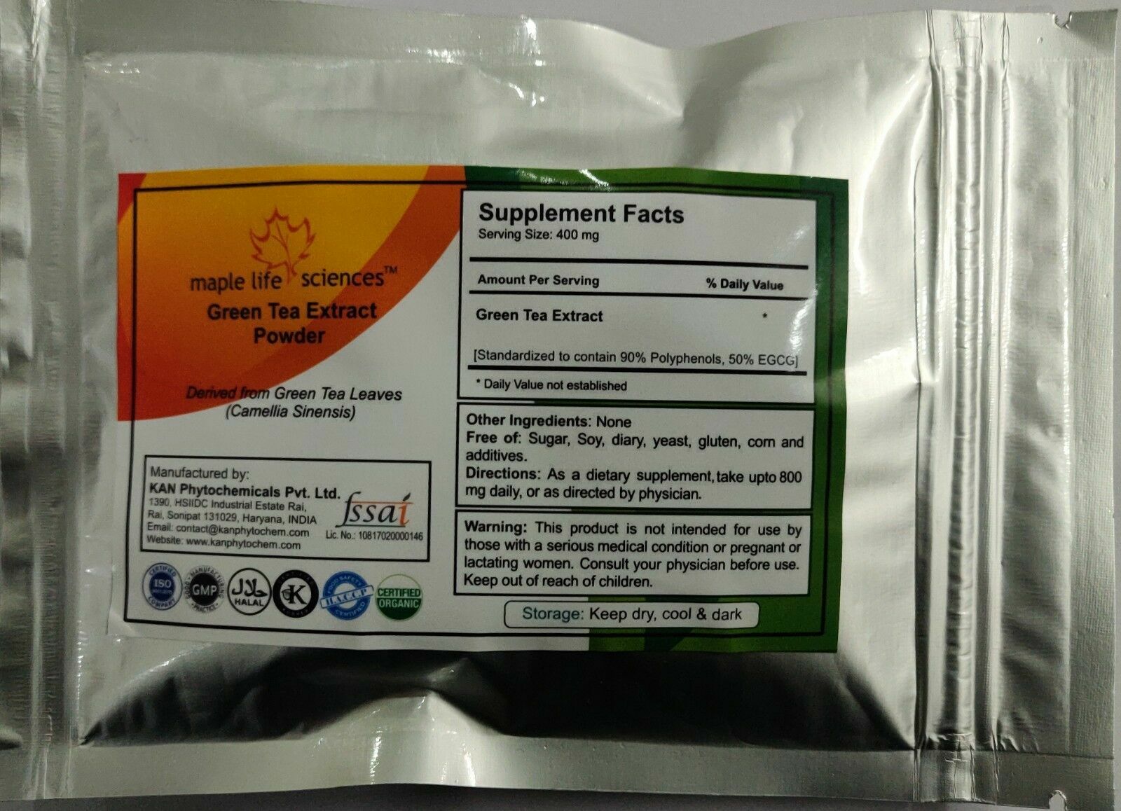 Extract Powder 90% Polyphenol 50% Egcg  Pure & High Quality