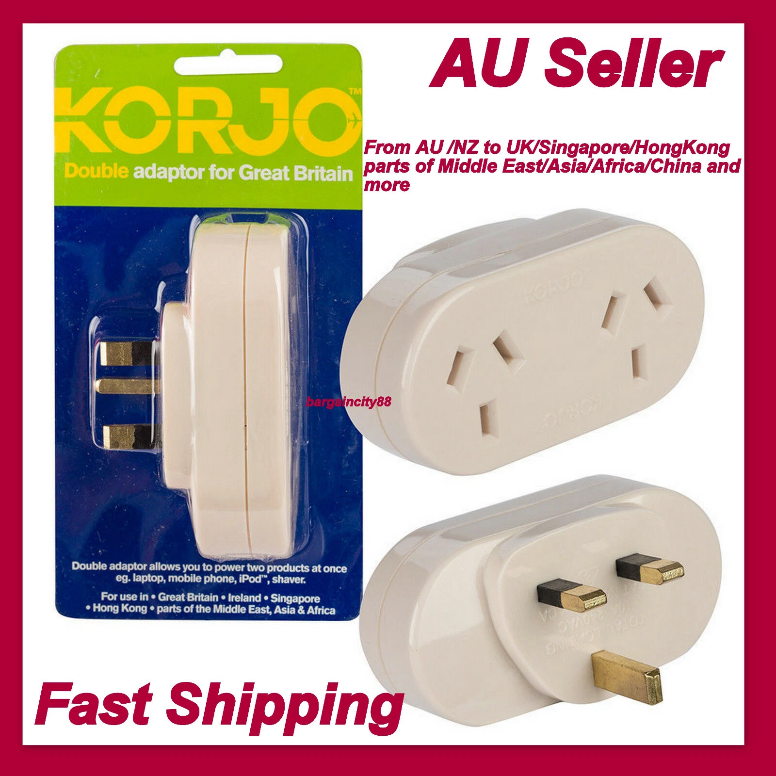 New Travel Adaptor Adapter Socket to Plug Australia AU To UK Singapore HK China - Picture 13 of 24