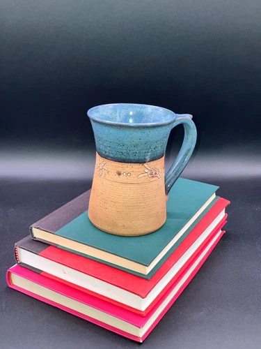 Vintage Dolphin Studio Signed Hand Made Glazed Mug 14 oz M. Nelson