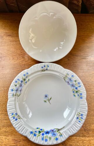Vintage Shelley Bone China bedeckt Butterdose BLUE ROCKS zierliche Form _ 2 Stück _ sehr guter Zustand - Bild 3 von 7