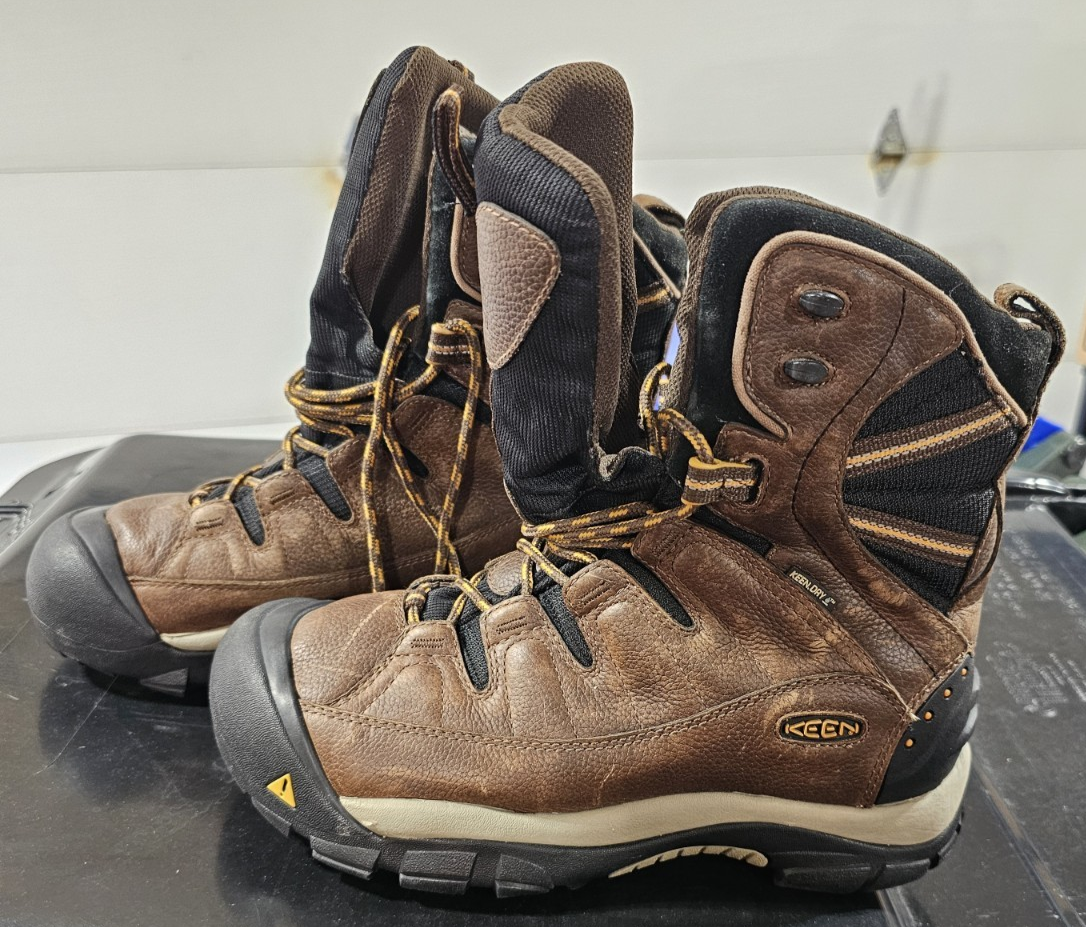 Stivali KEEN Warm Summit County marroni impermeabili in pelle da uomo taglia US 9 EU 42