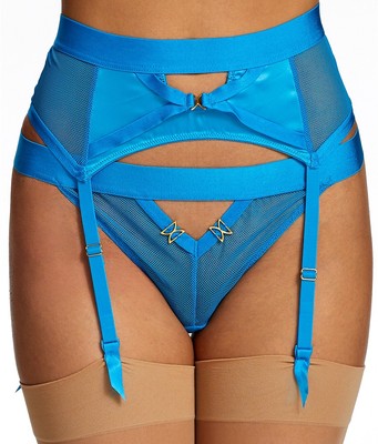 blue suspender belt