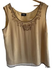 Adrianna “Papell Studio” Vintage Silk Beaded Blouse Tank Style Lined Classic Adrianna “Papell Studio” Vintage Silk Beaded Blouse Tank Style Lined Classic - Image 1