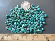 KINGMAN TURQUOISE NUGGETS  1/2 OZ SMALL DRILLLED  5X4mm to 7X5mm #598