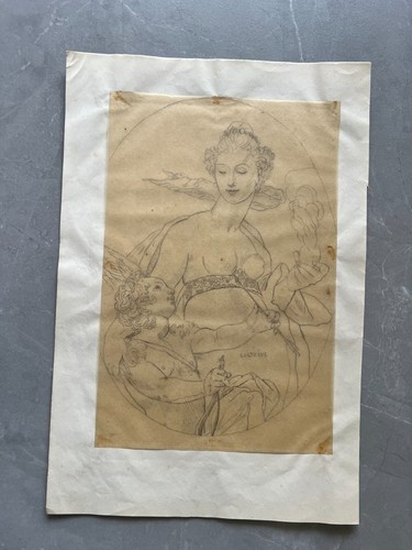 Antique Drawing Original Mythology, Angel, Woman Religious, History 19th century - Picture 8 of 8
