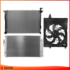 For 2010-2012 Hyundai Santa Fe Cooling Fan And Radiator A/C Condenser Assembly