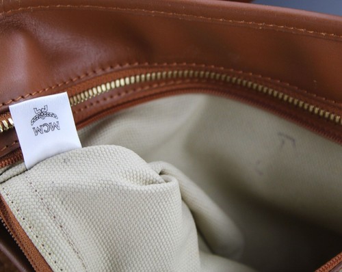 MCM Tasche Shopper Handtasche cognac braun gold schwarz Damen Medium - Bild 18 von 18