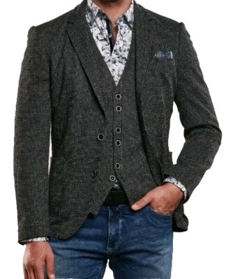 ENGBERS Herren Sakko Blazer Anzugjacke Sportiv Slim Fit Business