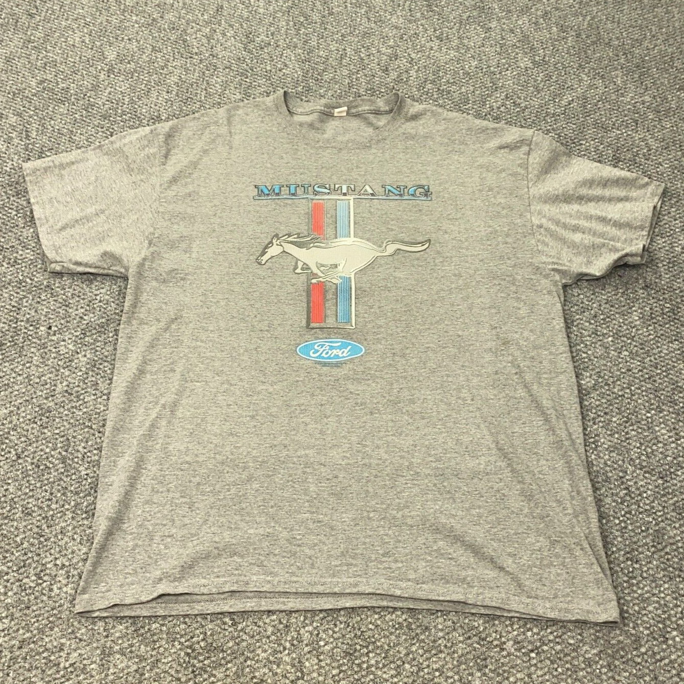 PONY Camicia uomo Ford Mustang grande grigio erica manica corta muscolo auto