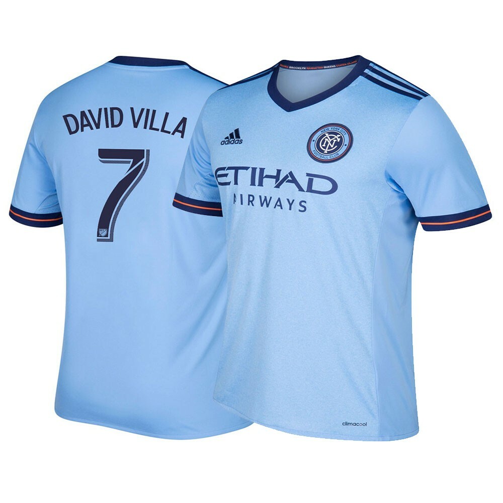 David Villa New York City FC MLS Adidas Youth Blue Climalite