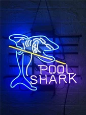 20"x16" Pool Shark Billiards Neon Sign Light Lamp Visual Collection Decor L