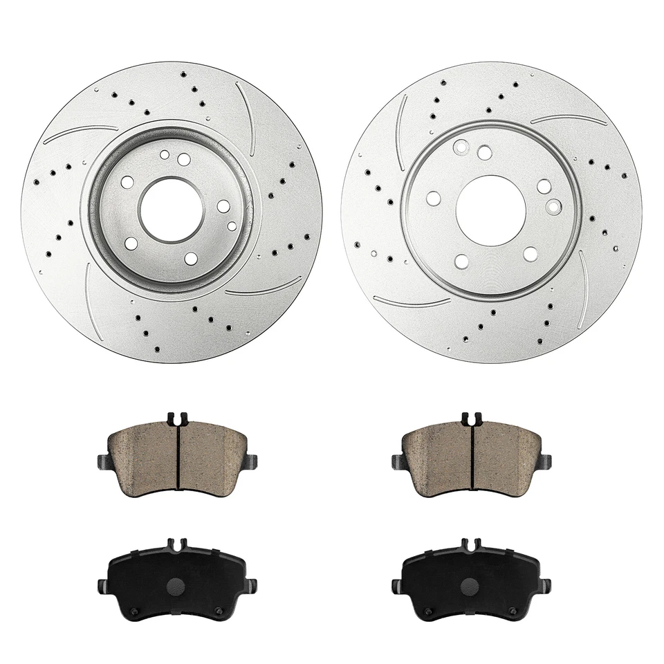Kit de 6 pastillas de freno delanteras de cerámica y rotor de rendimiento para Mercedes Benz 2001-2011 Foto 3 de 4