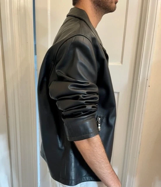 Men's designer Soft   Chocolate Brown Leather  jacket - Med NWT  RRP £349. - Image 2 of 4