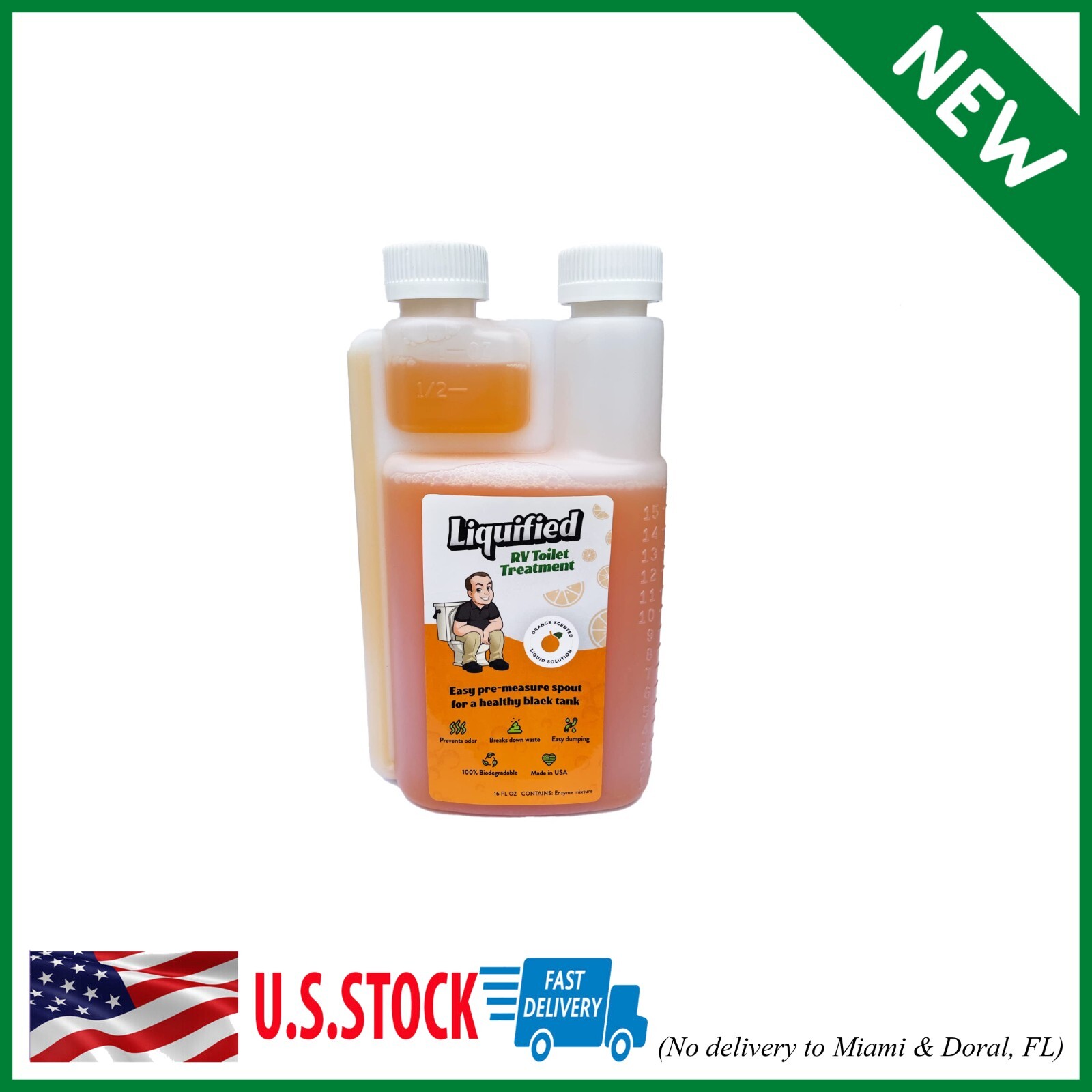 Liquified RV Toilet Treatment Black Holding Tank Digester Odor