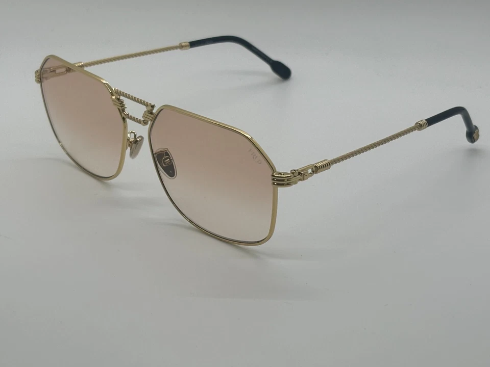 Nuevas gafas de sol Fred FG40038U 30E doradas con lentes marrones 62-15-150 mm Foto 3 de 4