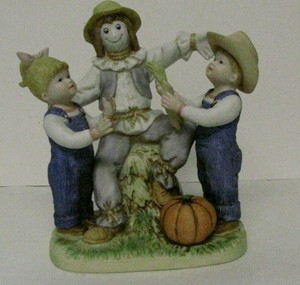 Home Interiors Denim Days Our Scarecrow Figurine 1524 Ebay