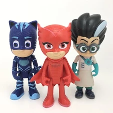PJ Masks Lot of (3) 6" Talking Poseable Figures Gekko Catboy Owlette Superheros