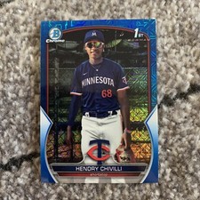 2023 Bowman Chrome Mega Hendry Chivilli 1st Mojo Refractor Blue /150 Twins
