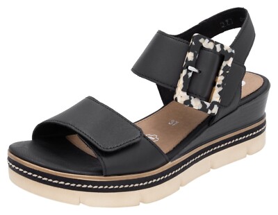 REMONTE Elisabeth Hurley-Collection Keilsandalette Keilabsatz Schwarz - Gr. 36