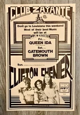 CLIFTON CHENIER QUEEN IDA GATEMOUTH BROWN Club Zayante Santa Cruz ORIGINAL 70’s