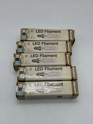Bulbrite 2.5W LED T6 2700K Filament Bulbs E12 Base Clear Dimmable 5 PACK