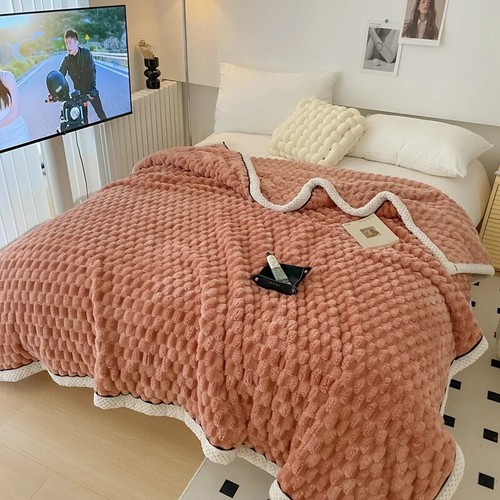 Warm Sleeping Blanket Soft Flannel Blankets Bed Sofa Cozy Plush Throw Blanket - Picture 26 of 40