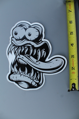 Rat Fink Ed Roth Monster Face Silver Black OG Surf V52B Vintage