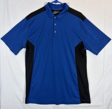 Nike Golf Dri Fit Swoosh Logo S/S Ventilated Polo Blue Black Men  s L