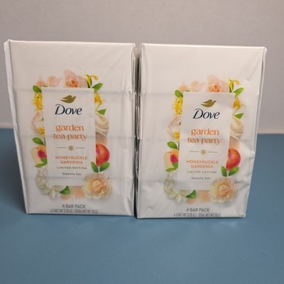 Dove Garden Tea Party Honeysuckle Gardenia Beauty Bar, 4Ct. per Each - 2 Pack