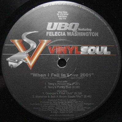 UBQ Project Featuring Felica Washington - When I Fell In Love 2001 (12'')