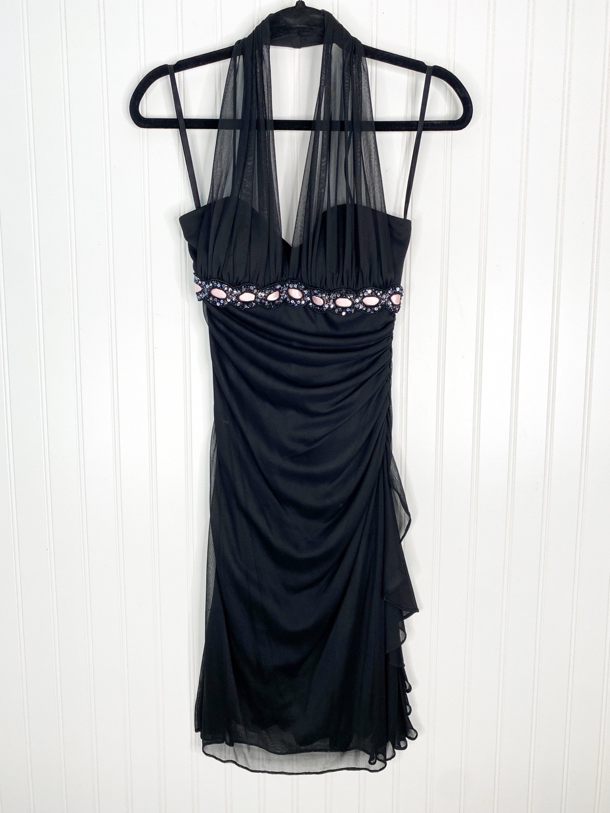 Cache Black Evening Small Medium Halter Micro mes… - image 1