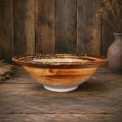 *Cracks* George Lowe Studio Pottery Bowl Signed Dated 2017 Wood Fired