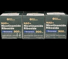 3X Lot - Reus Research NAD+ Liposomal Nicotinamide Riboside 900 mg, 80 Caps Each