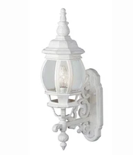 Bel Air Francisco 19.5 in. 1-Light White Coach Outdoor Wall Light Fixture