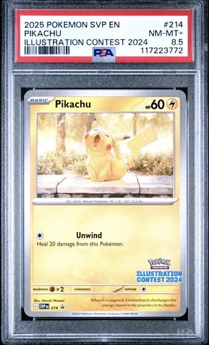 Pokémon Pikachu Promo 214 SVP EN Illustration Contest 2024 PSA 8.5 English 2025