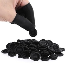 100 Pcs Finger Cots, Disposable Silicone Fingertips Protective Suitable Black