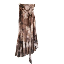 Velvet Burnout Maxi Skirt S Brown Forest Fairy Whimsigoth Festival Asymmetrical