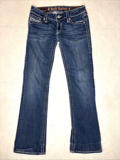 Rock Revival Annie Boot Denim Jeans Women  s Flap Pockets 30 Embellished Whisker