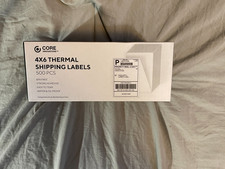 Core 4" 6" Thermal Shipping Labels 500 Count BPA Free Water/oil Proof