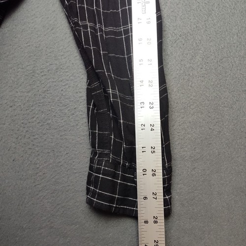 YoungLA Shirt Mens 2XL XXL Black Checkered Plaid Pearl Snap Viscose Western - Picture 11 of 12