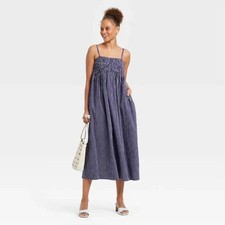 Women's Striped Smocked Slip Dress, A New Day (M /8-10) "BLUE COLOR" ~ NEW!!!