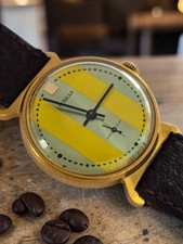 Pobeda-Zim USSR Vintage Men's Wristwatch 15 Jewels Manual Wind Runs Accurately