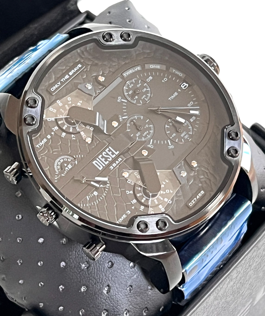 DIESEL DZ7468 Mens Mr. Daddy 2.0 Black Reptile Chronograph Watch