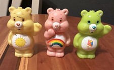 Vintage 1983 Care Bears Figure Lot Funshine Cheer Good Luck Bear PVC AGC Kenner