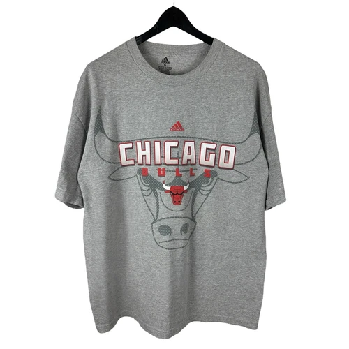 Mens Y2K Adidas Chicago Bulls NBA Basketball Grey Sport Shirt Size XL