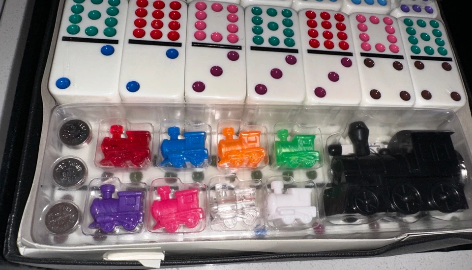 Puremco 2003 Mexican Train Dominoes Vintage Case Double 12 sealed contents new - Image 4 of 4